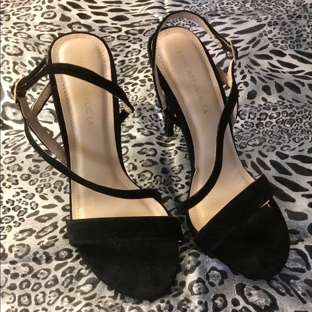 Blk Strappy SHOE REPUBLIC LA Heels-7-1/2-Like New